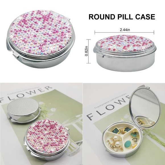 NWT Sparkling Crystal Rhinestone Bling Pink Stocking Stuffers Makeup Bru… - Picture 1 of 17